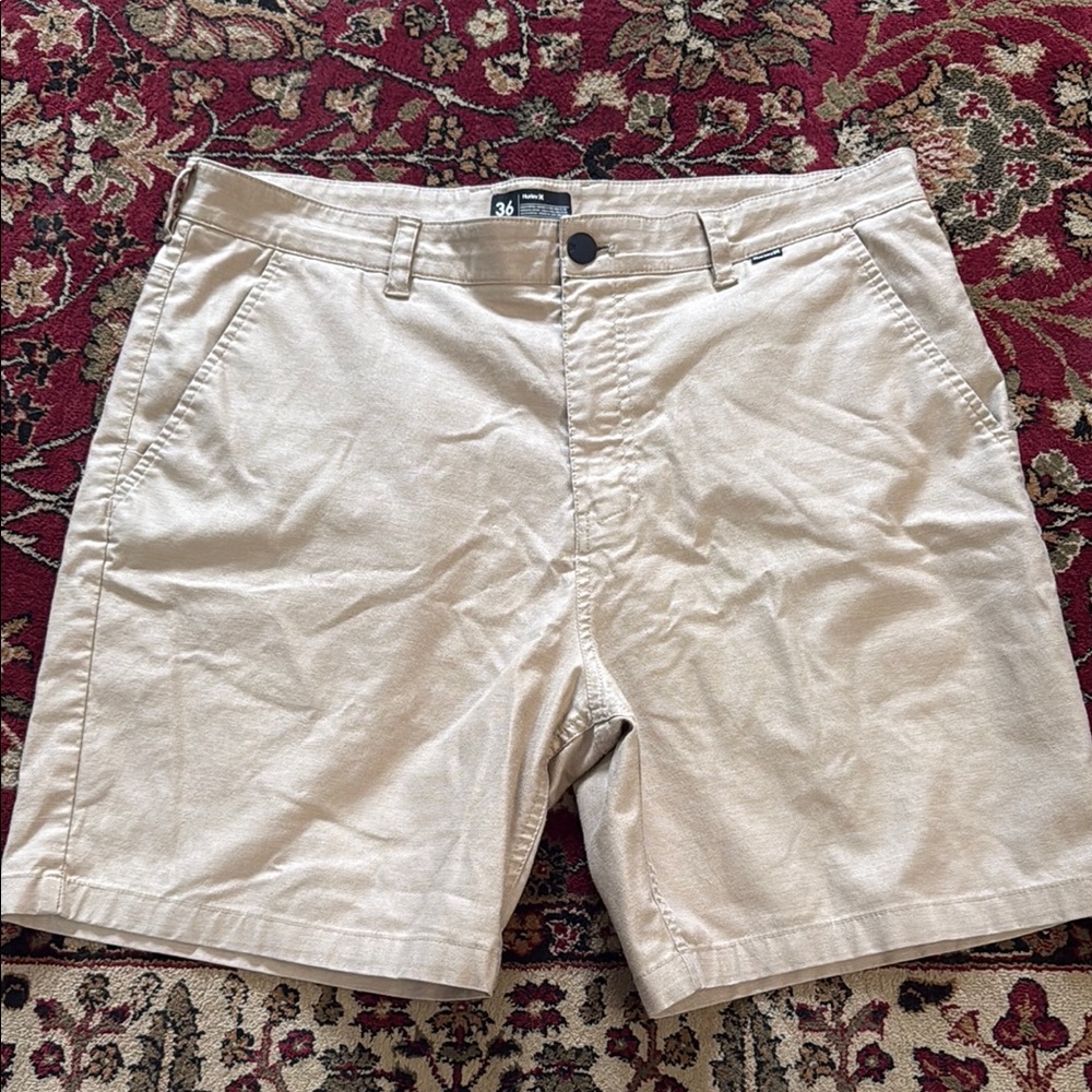 Hurley Tan Flat Front Shorts Classic Style